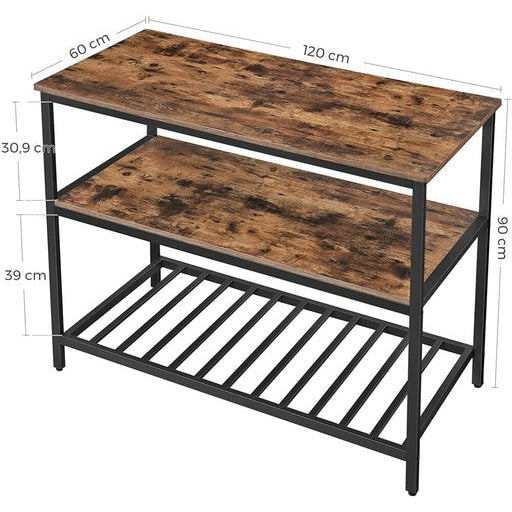 Vasagle Kitchen Shelf with Large Worktop Rustic Brown/Black Island Fast shipping On sale