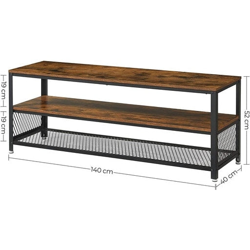 Vasagle TV Unit140cm Entertainment Unit with Shelves Rustic Brown Fast shipping On sale