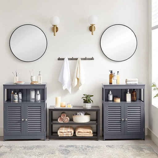 Vasagle Floor Cabinet with Shelf and 2 Doors Gray Bathroom Cupboard Fast shipping On sale