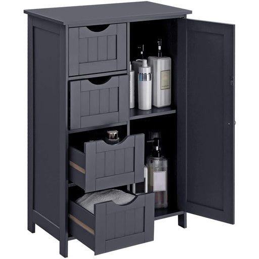 Vasagle Floor Cabinet with 4 Drawers and Adjustable Shelf Gray Cupboard Fast shipping On sale