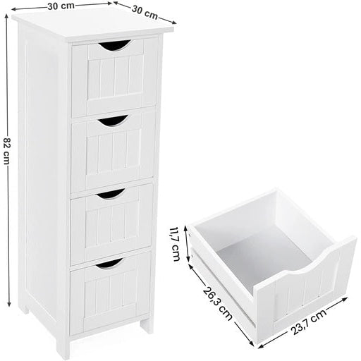 Vasagle Floor Cabinet with 4 Drawers White Cupboard Storage Fast shipping On sale