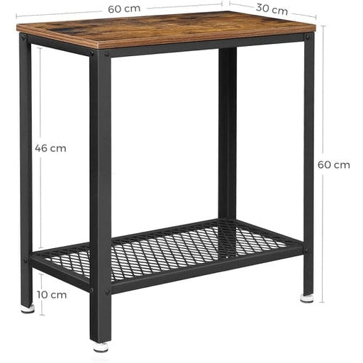 Vasagle Industrial Side Table with Mesh Shelf Rustic Brown Fast shipping On sale