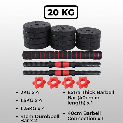 Verpeak Fitness Exercise Gym Adjustable Rubber Dumbbells 20kg Sports & Fast shipping On sale