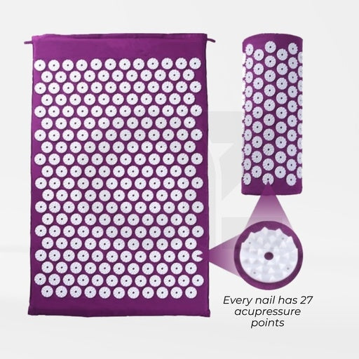 Acupressure Mat & Pillow Bag Massage Fitness (Purple) Sports Fast shipping On sale