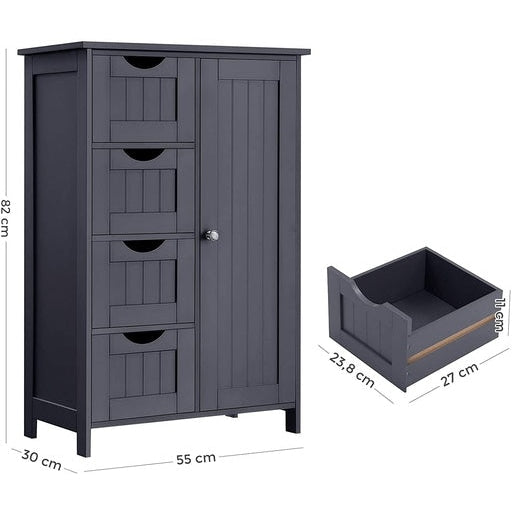 Vasagle Floor Cabinet with 4 Drawers and Adjustable Shelf Gray Cupboard Fast shipping On sale