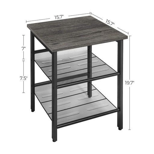 Vasagle Set of 2 Side Table with Mesh Shelves Charcoal Gray Fast shipping On sale