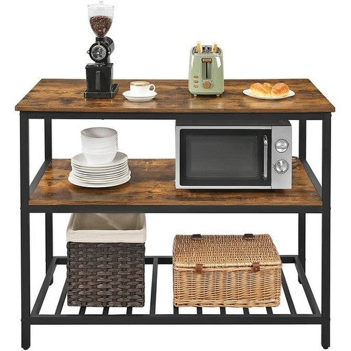 Vasagle Kitchen Shelf with Large Worktop Rustic Brown/Black Island Fast shipping On sale