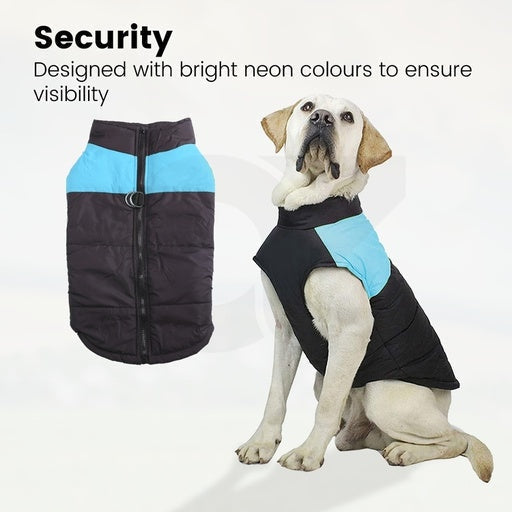 Pet Winter Zipped Vest Polyester 4XL Blue Dog Cares Fast shipping On sale