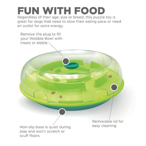Outward Hound Wobble Bowl Treat Puzzle Games Green Level 1 Pet Toys Dog Cares Fast shipping On sale