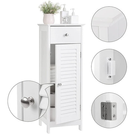 Vasagle Floor Cabinet with Drawer and 1 Door White Cupboard Fast shipping On sale