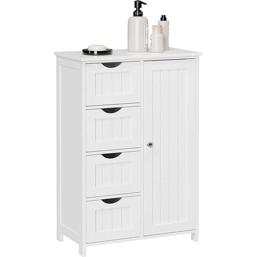 Vasagle Floor Cabinet with 4 Drawers and Adjustable Shelf White Cupboard Fast shipping On sale