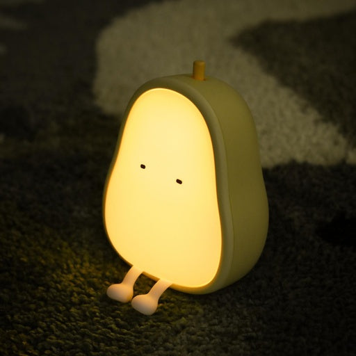 Yellowish Pear Silicone LED Nightlight Rechargeable Tap Bedside Table Light Lamp Fast shipping On sale