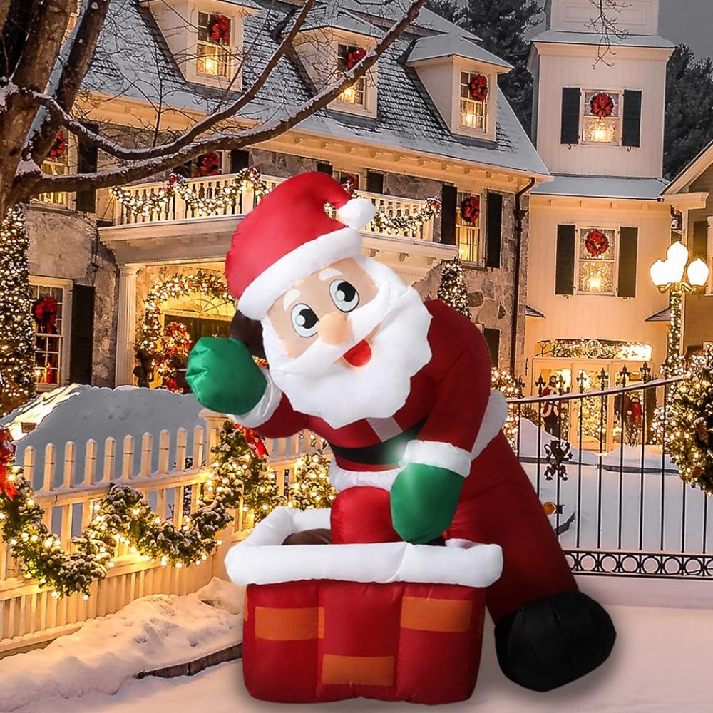 Inflatable Christmas Decor Santa Chimney 1.2M LED Lights Xmas Party Fast shipping On sale