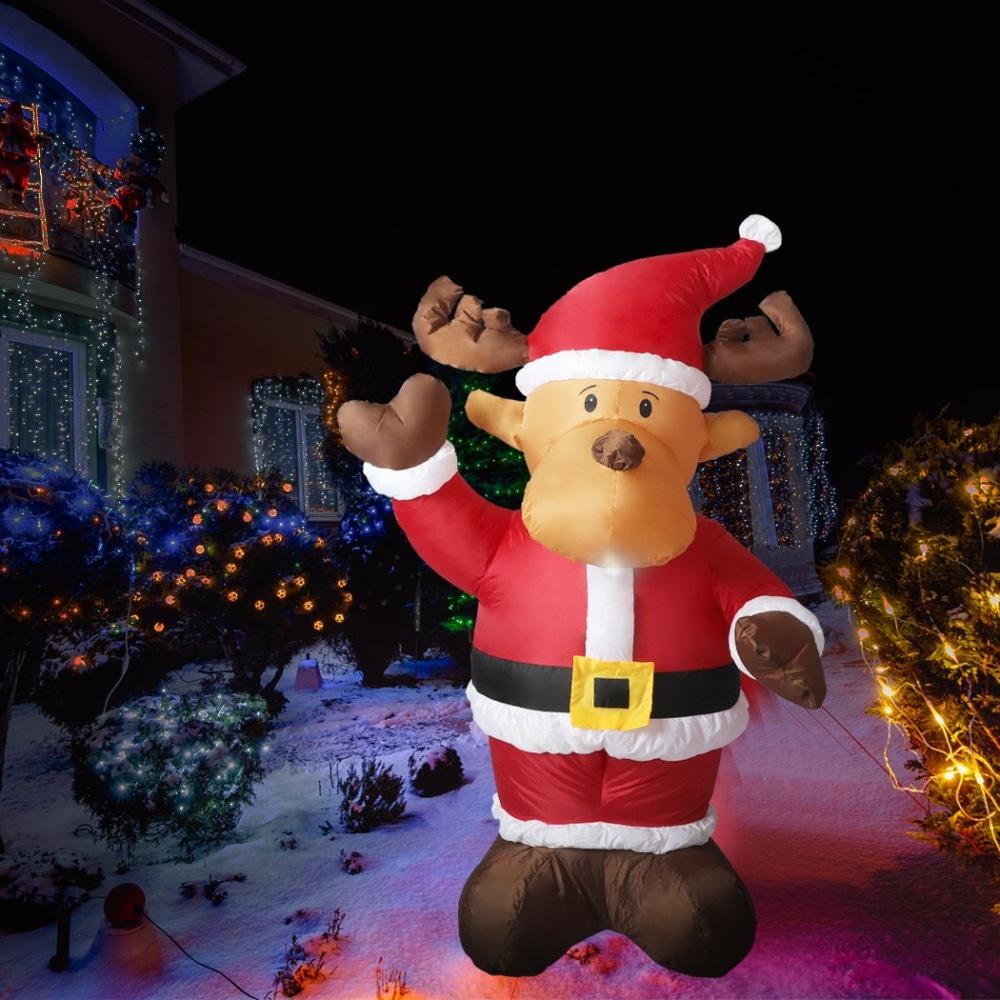 Inflatable Christmas Decor Santa Reindeer 1.35M LED Lights Xmas Party Fast shipping On sale