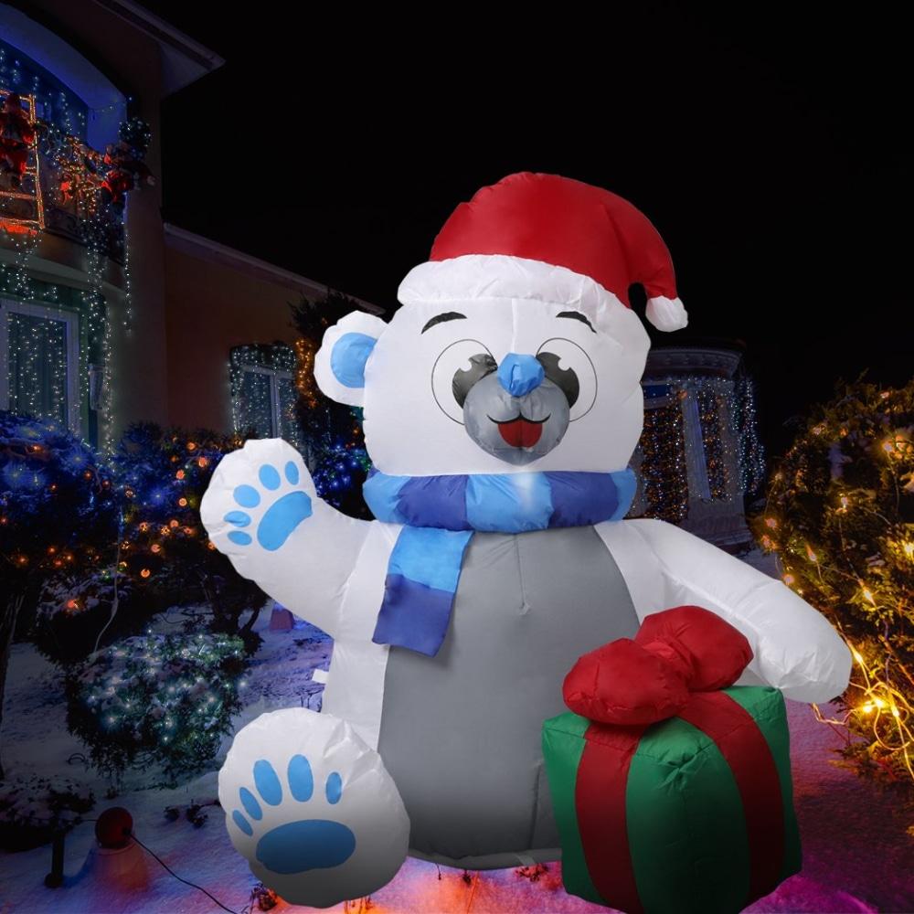 Inflatable Christmas Decorations Polar bear 1.2M LED Lights Xmas Party Fast shipping On sale