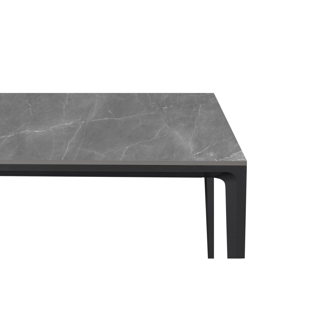 Innovation S Sintered Porcelain Stone Modern Italian Design Rectangular Dining Table 140cm - Pulpis Grey / Iron Fast shipping On sale