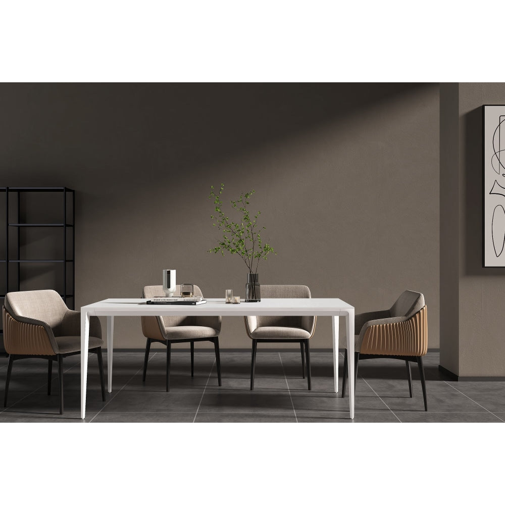 Innovation S Sintered Porcelain Stone Modern Italian Design Rectangular Dining Table 140cm - Pure White Fast shipping On sale