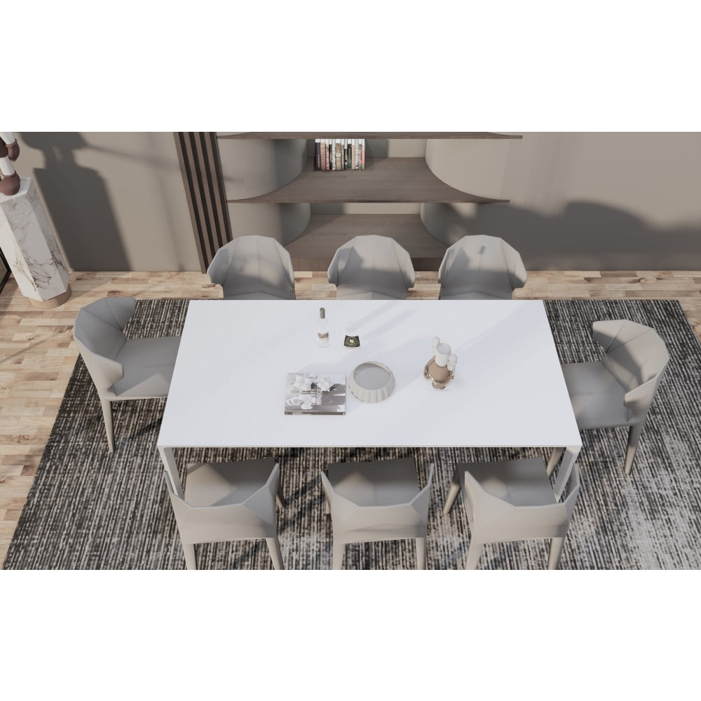 Innovation S Sintered Porcelain Stone Modern Italian Design Rectangular Dining Table 180cm - Pure White Fast shipping On sale