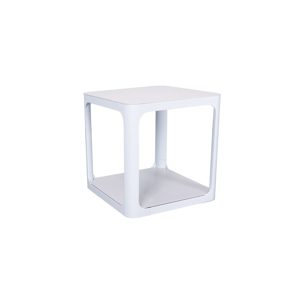 Innovation T Lite Sintered Porcelaine Stone Modern Italian Design Square Side Lamp Table - Pure White Fast shipping On sale