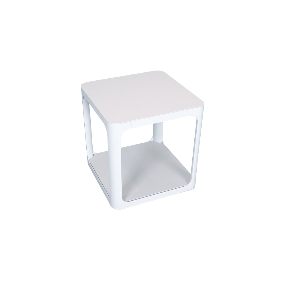 Innovation T Lite Sintered Porcelaine Stone Modern Italian Design Square Side Lamp Table - Pure White Fast shipping On sale