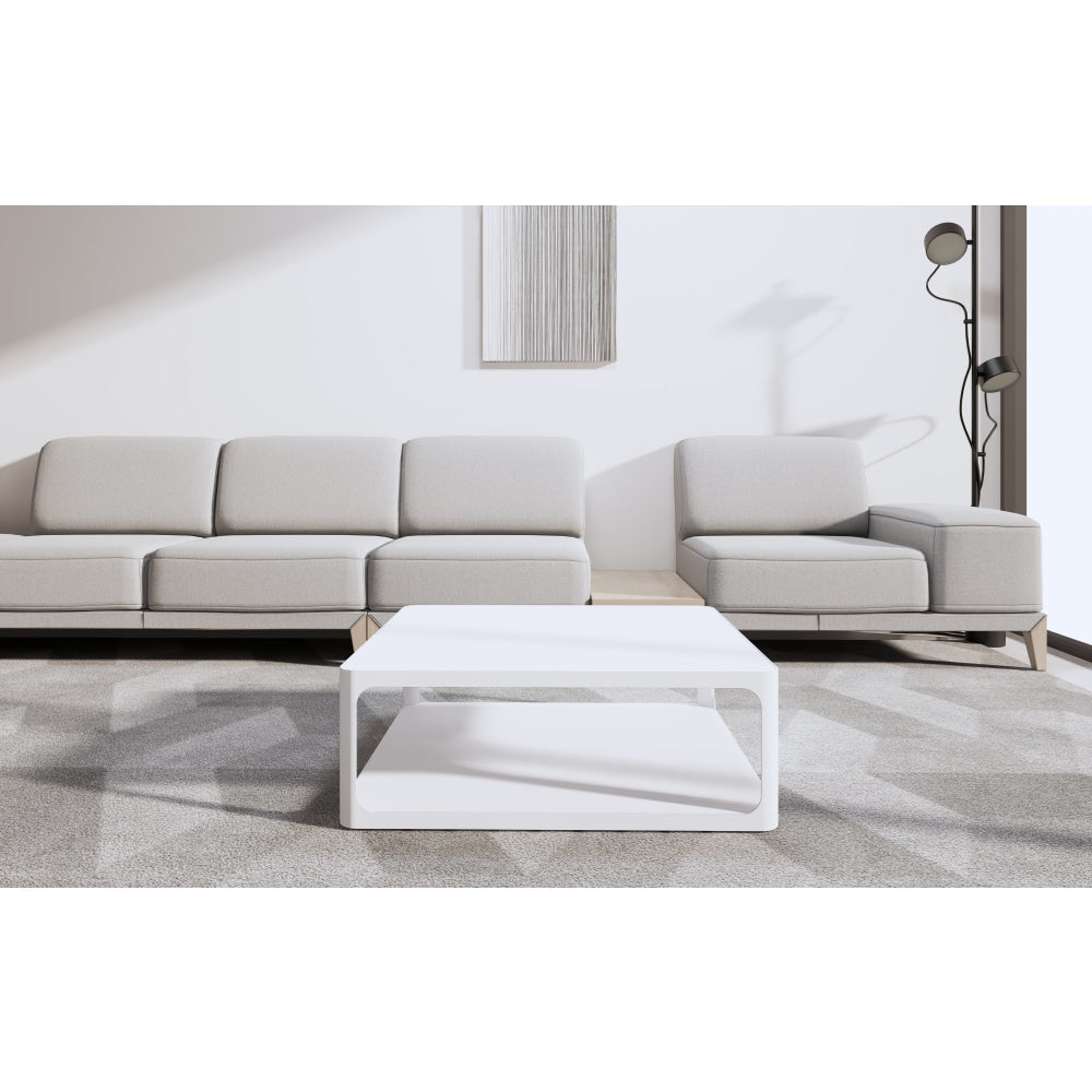 Innovation T Original Sintered Porcelain Stone Modern Italian Design Square Coffee Table - Pure White Fast shipping On sale