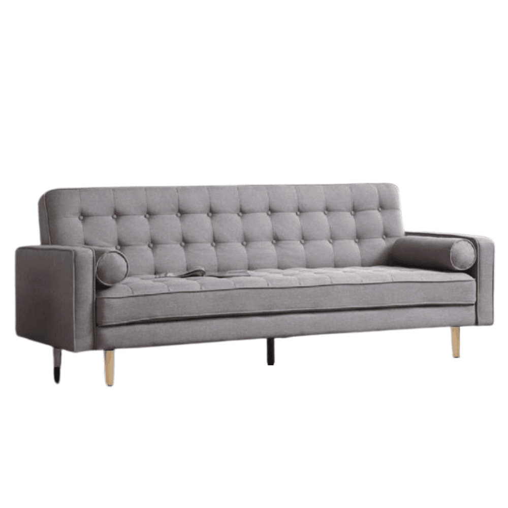 Designer Modern Scandinavian Fabric 3-Seater Sofa Bed - Grey Fast shipping On sale