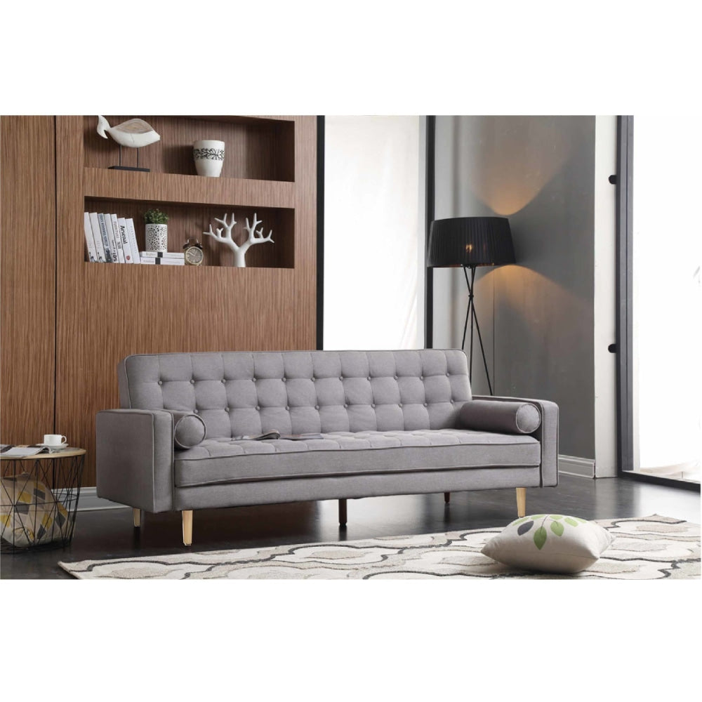 Designer Modern Scandinavian Fabric 3-Seater Sofa Bed - Grey Fast shipping On sale