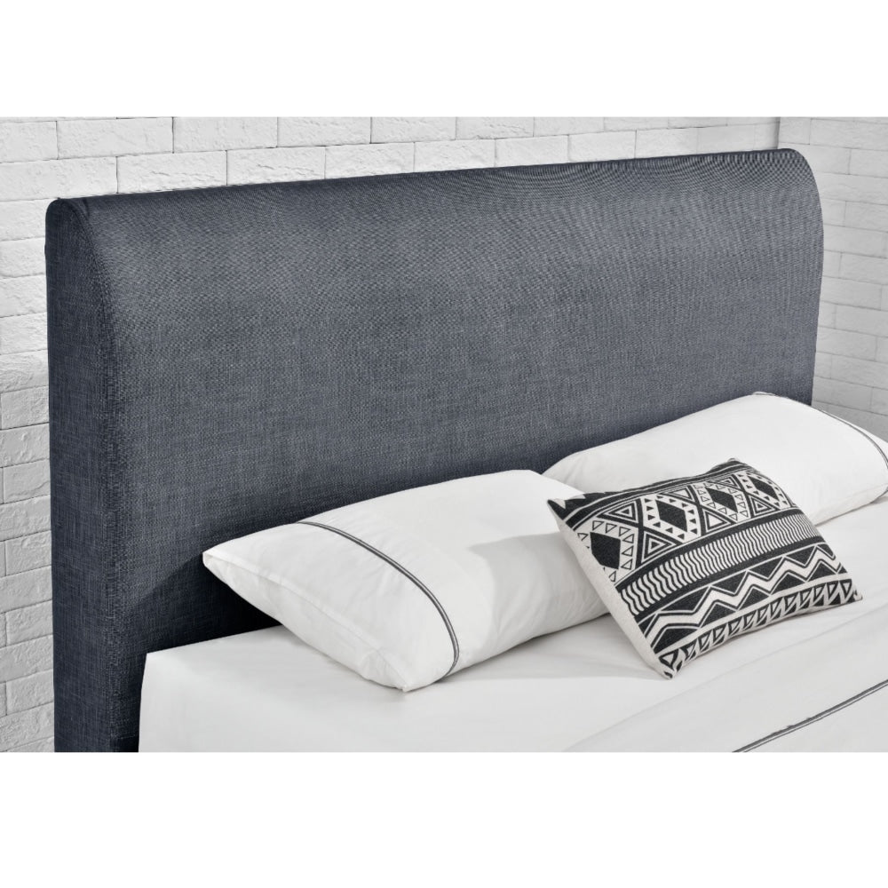 Modern Designer Fabric Bed Frame Headboard W/ 4 - Drawers Storage Double Size - Dark Grey Fast shipping On sale