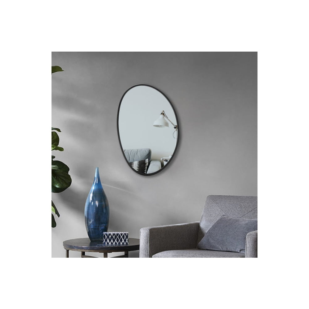 Irregular Metal Wall Mirror - 90cm x 60cm Black Fast shipping On sale