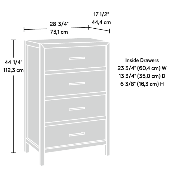 Isla Chest Of 4-Drawers Tallboy Storage Cabinet - Chalked Chestnut Drawers Fast shipping On sale