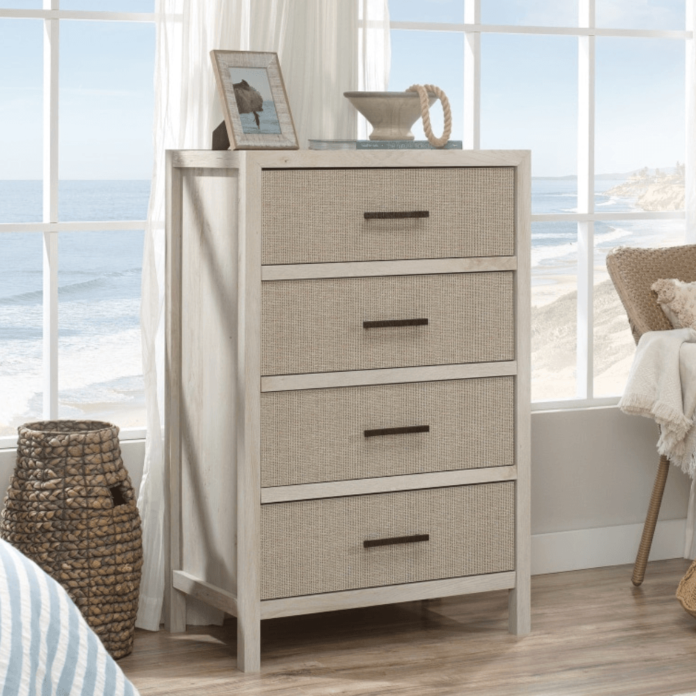 Isla Chest Of 4-Drawers Tallboy Storage Cabinet - Chalked Chestnut Drawers Fast shipping On sale