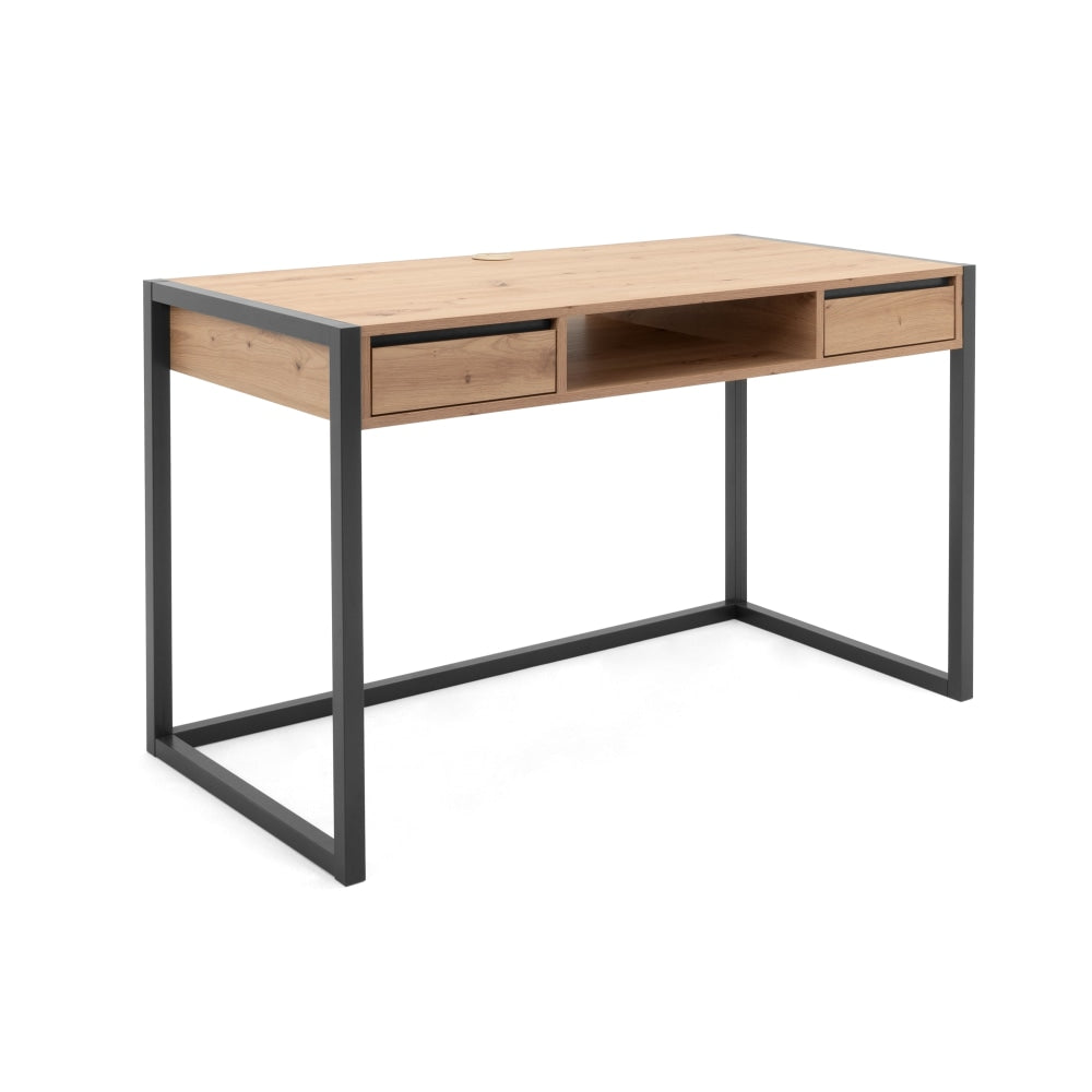Isla Study Writing Computer Office Working Desk Table W/ 2-Drawers - Natural/Black Fast shipping On sale