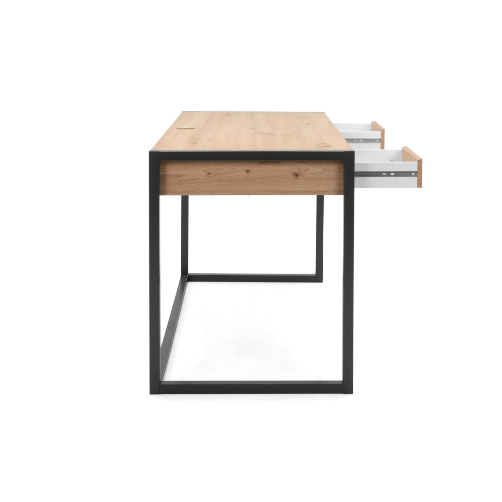 Isla Study Writing Computer Office Working Desk Table W/ 2-Drawers - Natural/Black Fast shipping On sale