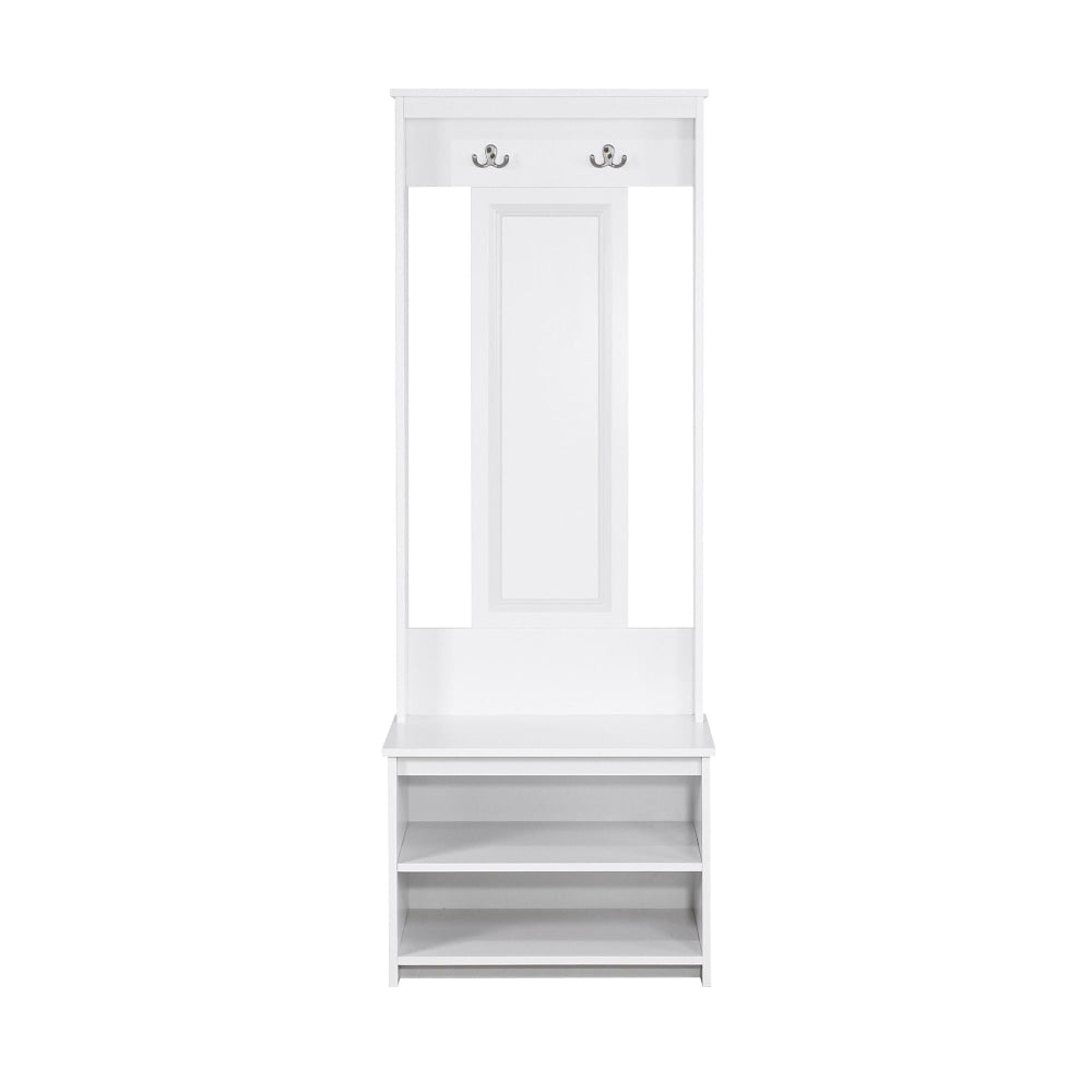 Isnelda Modern Small Coat Rack Hall Tree Shoe Cabinet - White Fast shipping On sale
