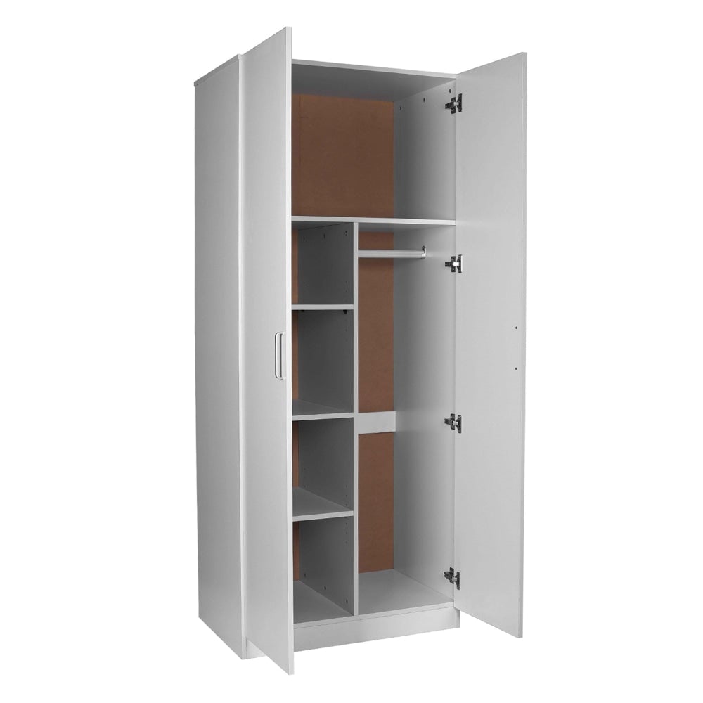 Modern 2 - Door Multi - Purpose Wardrobe Closet Clothes Storage Cabinet - White Fast shipping On sale