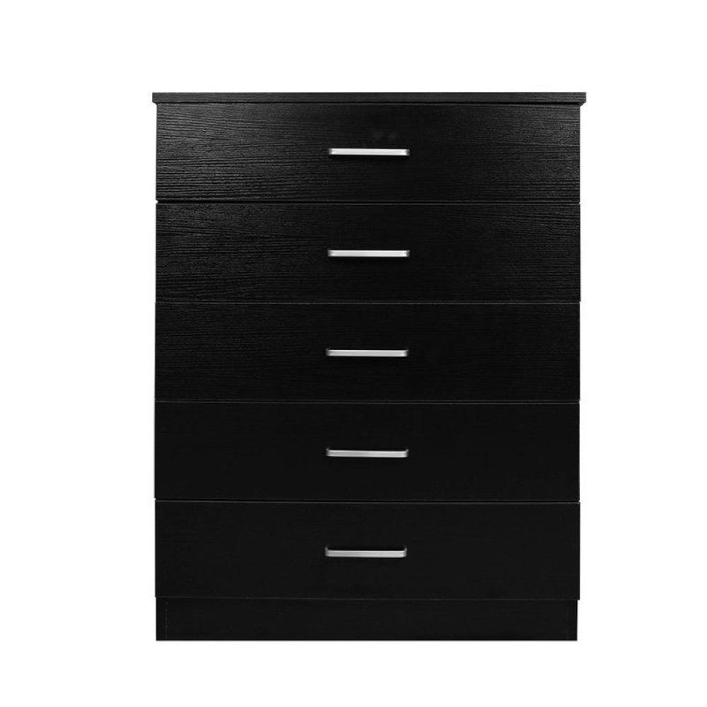 Modern 5 - Drawer Chest TallBoy Storage Cabinet - Black Of Drawers Fast shipping On sale