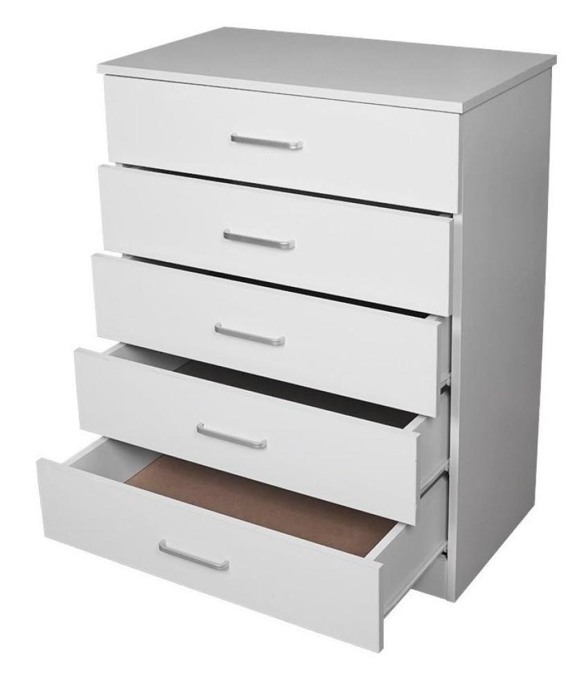 Modern 5 - Drawer Chest TallBoy Storage Cabinet - White Of Drawers Fast shipping On sale
