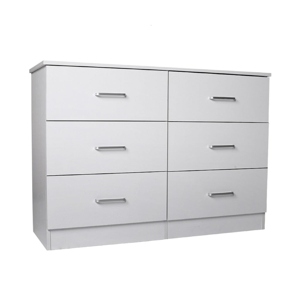 Modern 6 - Drawer Chest Dresser Lowboy Storage Cabinet - White Of Drawers Fast shipping On sale