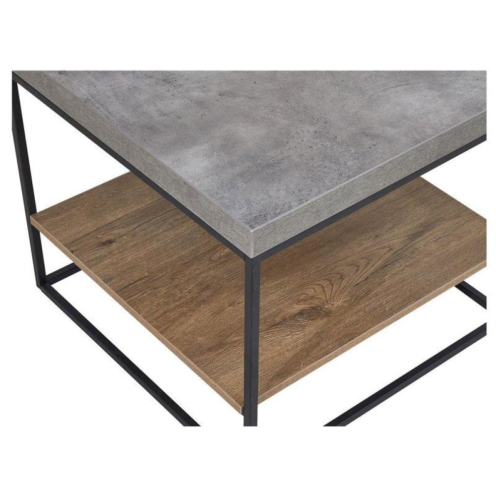 Modern Open Shelf Nightstand End Side Lamp Table - Black Metal Legs - Cement Grey Bedside Fast shipping On sale