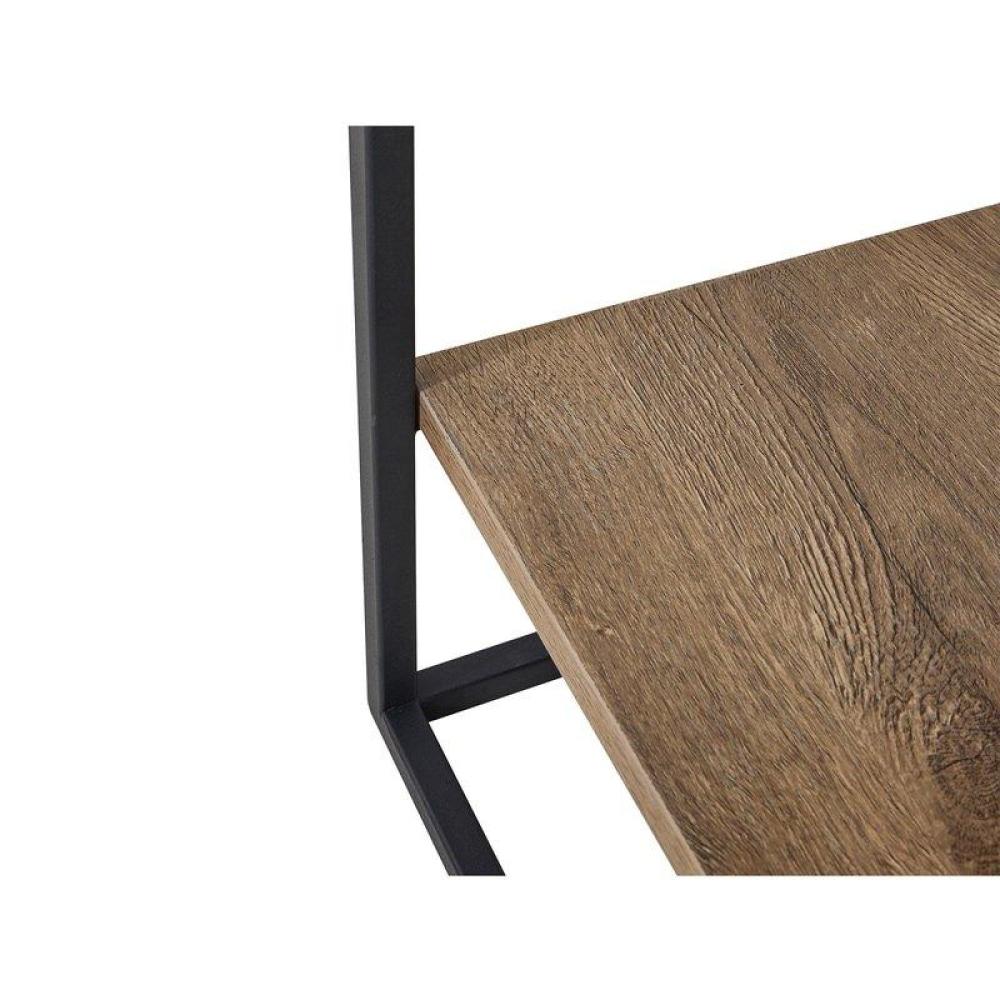 Modern Open Shelf Nightstand End Side Lamp Table - Black Metal Legs - Cement Grey Bedside Fast shipping On sale