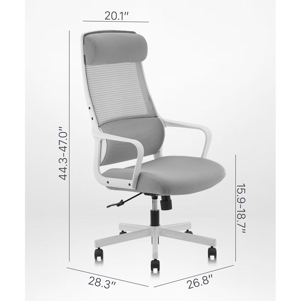 Jair High Back Ergonomic Fabric Office Task Comptuer Working Chair - Grey Fast shipping On sale