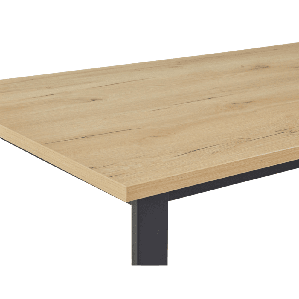 Rectangular Dining Table 160cm Metal Legs - Natural Fast shipping On sale