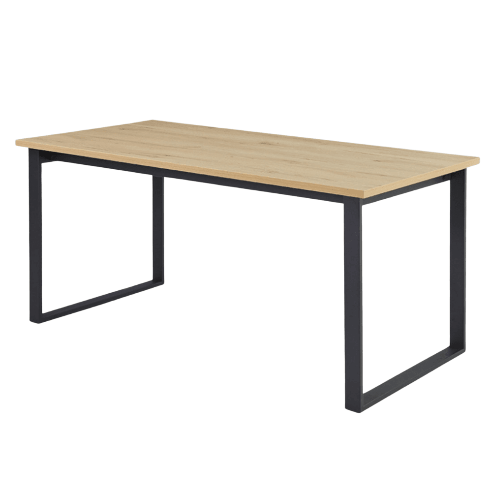 Rectangular Dining Table 160cm Metal Legs - Natural Fast shipping On sale