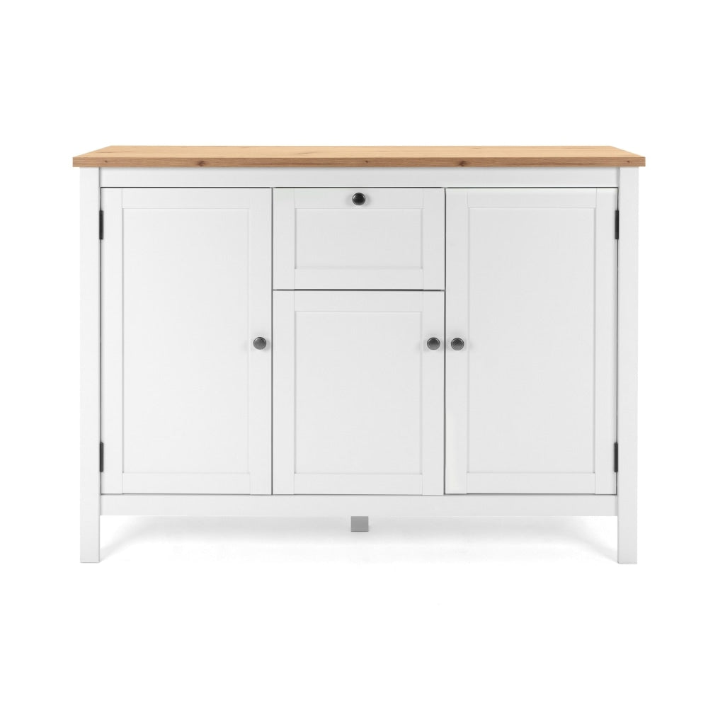 James Buffet Unit Sideboard W/ 3-Doors 1-Drawer Storage Cabinet - White/Oak & Fast shipping On sale