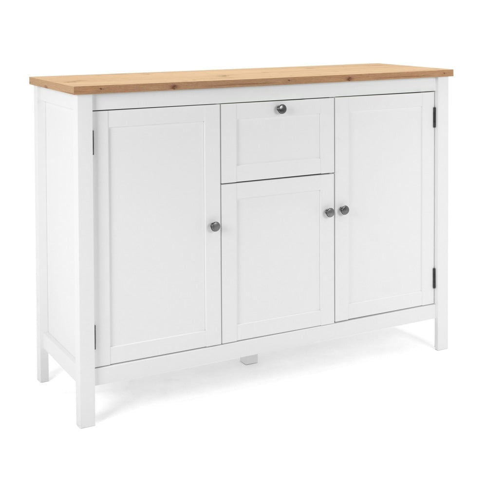 James Buffet Unit Sideboard W/ 3 - Doors 1 - Drawer Storage Cabinet - White/Oak & Fast shipping On sale