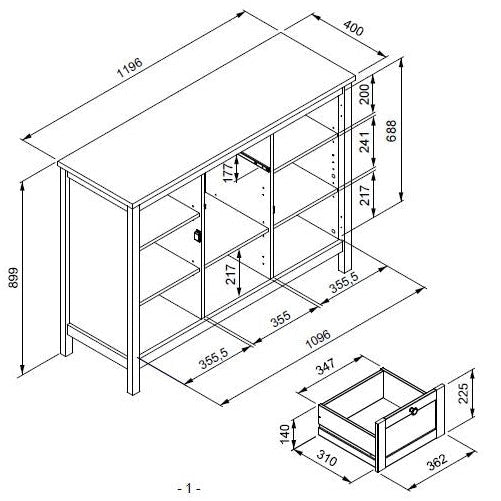 James Buffet Unit Sideboard W/ 3-Doors 1-Drawer Storage Cabinet - White/Oak & Fast shipping On sale