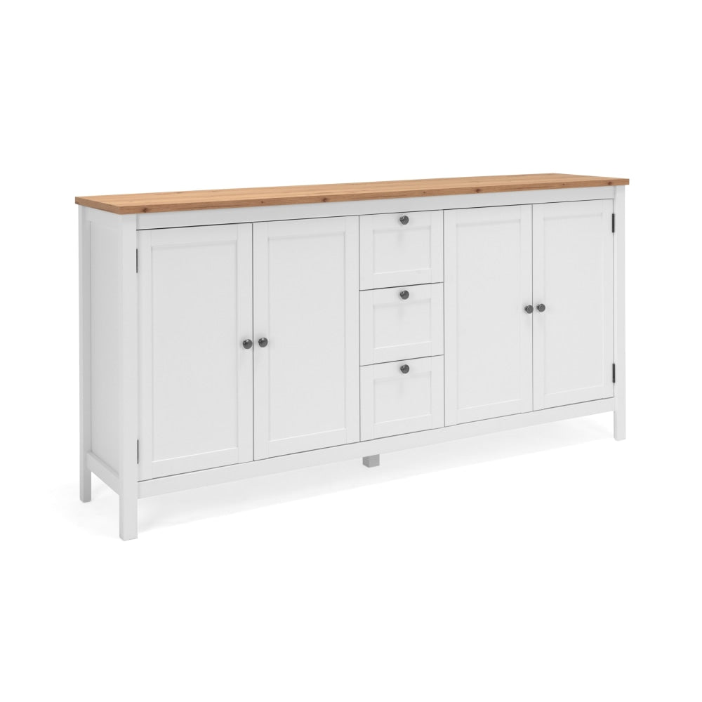 James Buffet Unit Sideboard W/ 4-Doors 3-Drawers Storage Cabinet - White/Oak & Fast shipping On sale