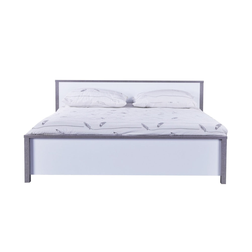 Modern Wooden Queen Bed Frame - White / Grey Fast shipping On sale