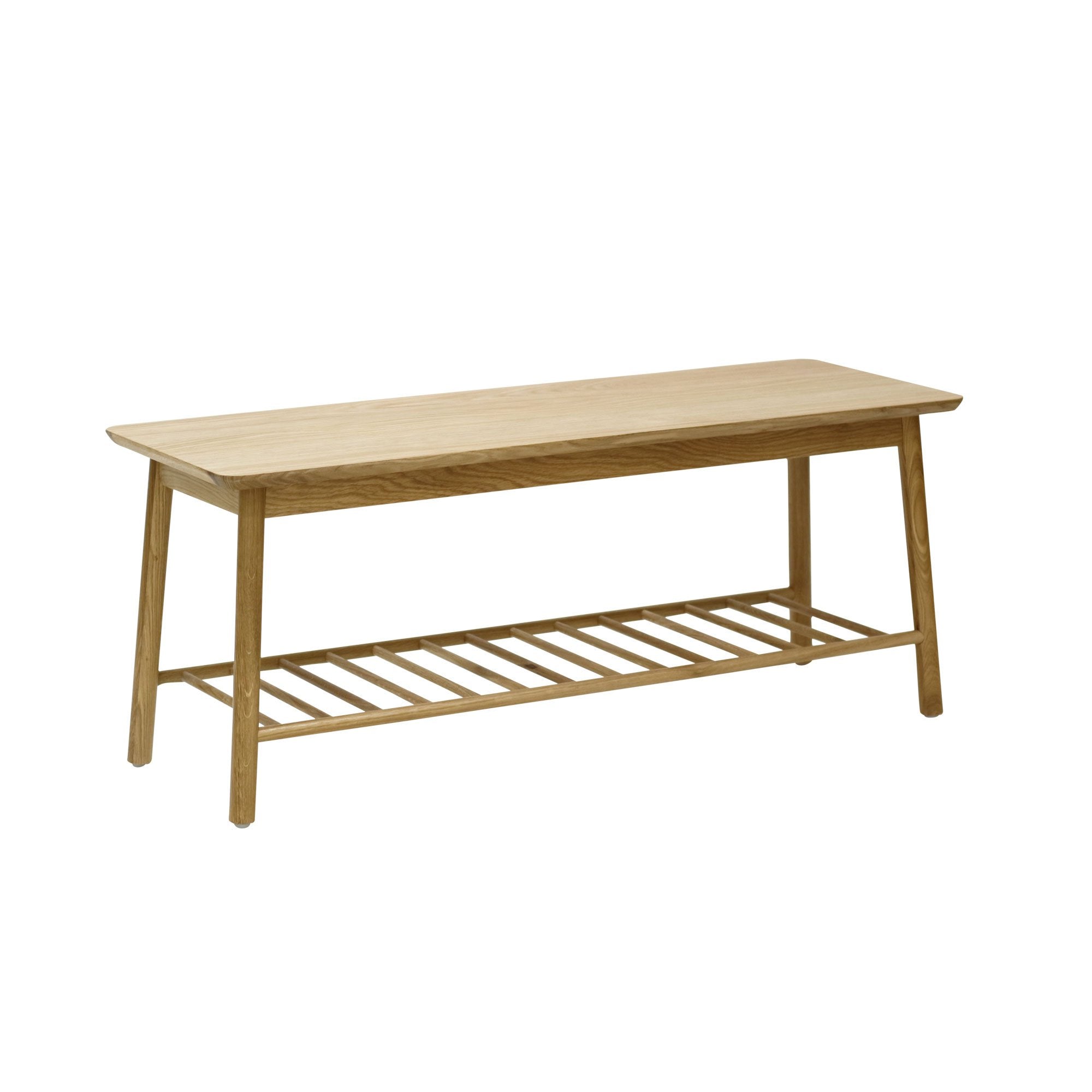 Japandi Rectangular Wooden Open Shelf Coffee Table - Natural Fast shipping On sale