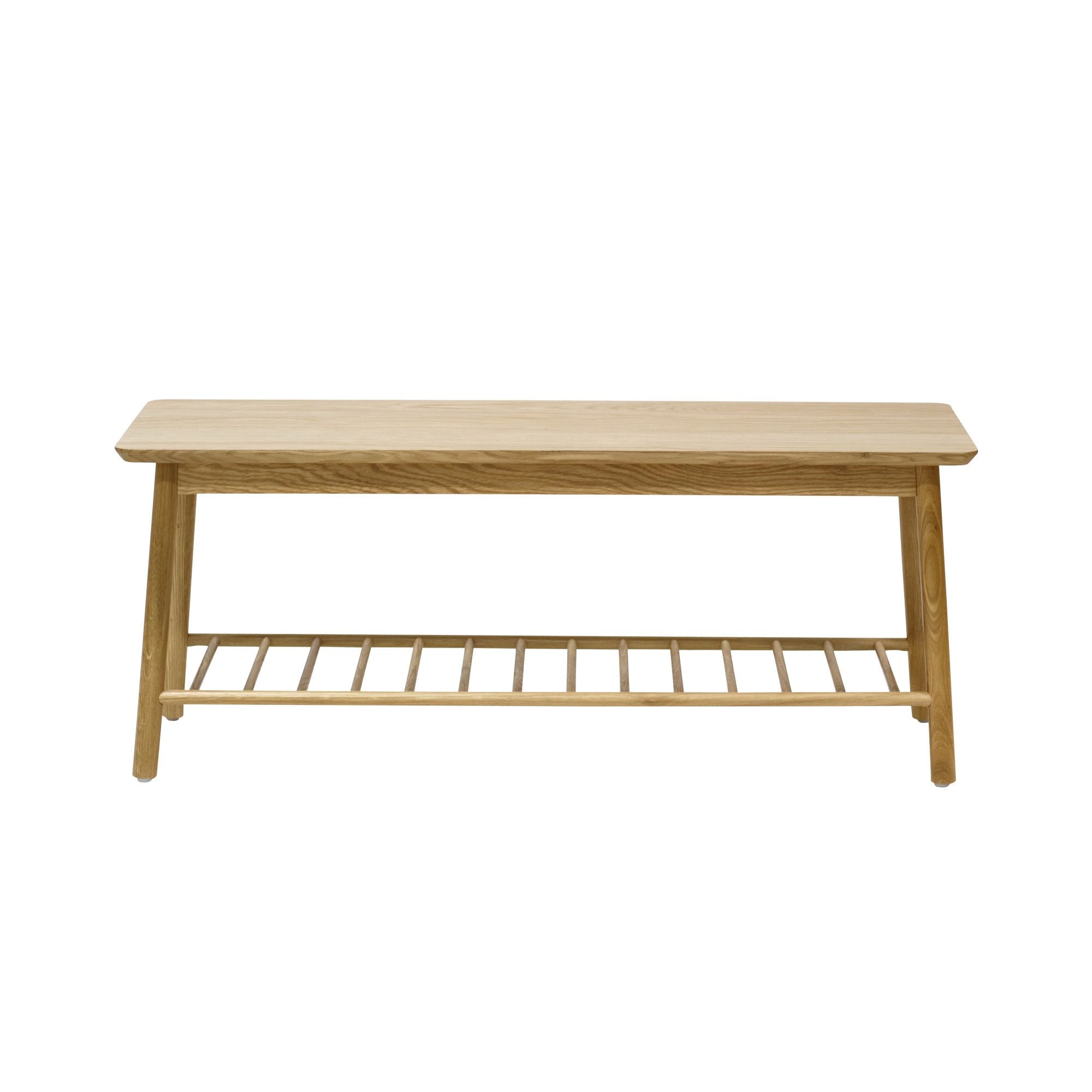 Japandi Rectangular Wooden Open Shelf Coffee Table - Natural Fast shipping On sale